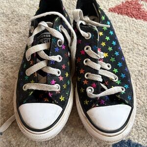Converse Kids' Black Sneakers with Colorful Stars